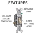thumbnail image 3 of Interruptor de luz Legrand Pass & Seymour 660ISLCC10 15A Ivory, 3 of 5