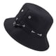 thumbnail image 5 of 1 sombrero de pescador de doble cara con protección solar para exteriores, con protección UV, elegante sombrero de cubo con cordones para verano, para playa, para mujer (negro), 5 of 5