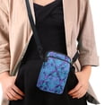 thumbnail image 4 of HELLHERO Purple High-End Damask Pattern Shoulder Bag Stylish, Double Zipper for Outdoor Travel Daily Use, Casual Travel, 4 of 7