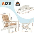 thumbnail image 7 of Nalone Folding Adirondack Chairs Set of 2, HDPE Oversized Patio Chairs with Cup Holder and Cushion, Weather Resistant for Garden, Deck, Fire Pit and Campfire(White), 7 of 7