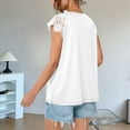 thumbnail image 3 of Blusas de Encaje para Mujer, Camisas Plisadas de Corta, Blancas, Talla L, 3 of 5
