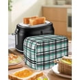 thumbnail image 5 of Fsddascl Teal Black Plaid Small Toaster Cover 2 Slice, Kitchen Appliance Covers, Farmhouse Teal Black Checkered Toaster Oven Cover with Loop, Bread Machine Cover Polyester Dust Cover Protection, 5 of 5