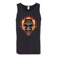 thumbnail image 2 of Flaming Laughing Fierce Clown | Mens Cars and Trucks Graphic Tank Top, Black, Small, 2 of 3