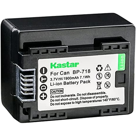 Kastar 1-Pack BP-718 Battery 3.7V 1900mAh Replacement for Canon VIXIA HF R600 HFR600, VIXIA HF R700 HFR700, VIXIA HF R800 HFR800, LEGRIA HF M36 HFM36, LEGRIA HF M38 HFM38, LEGRIA HF M46 HFM46 Camera