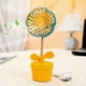 thumbnail image 1 of Ventilador de mano portátil, recargable por USB, ventilador de mesa, operado por base, ventilador de pestañas, maquillaje, mujeres, exteriores, amarillo, 1 of 8