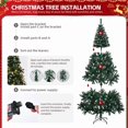 thumbnail image 5 of imerelez 7ft Snow Tipped Artificial Christmas Tree - DIY 150 Warm White LED Lights with Remote, 1100 PVC Branch Tips, Metal Stand for Home Holiday Decor, 5 of 8