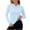 Blue, variant on aidice Workout Tops for Women Athletic Long Sleeve Hooded Fitting Side Split Solid Color Gym Shirts