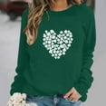 thumbnail image 4 of ClodeEU Women St. Patrick's Day Clover Print Sweatshirt，Long Sleeve Round Neck Casual Fashion Pullover Green 07,Womens Plus S, 4 of 6