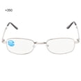 thumbnail image 4 of Gafas de lectura plegables de metal con protección contra la luz azul para presbicia y alivio de la fatiga visual (+350 montura plateada), 4 of 13