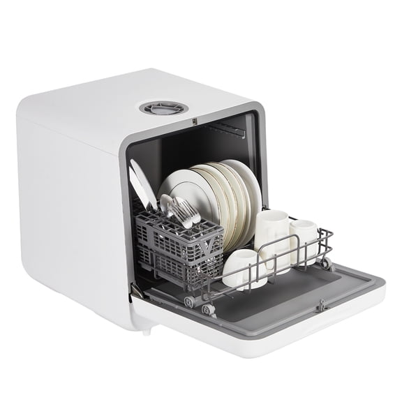 Garvee Countertop Dishwasher, Portable Mini Compact Dishwasher with Faucet & Manual 5L Water Tank and 6 Wash Programs, Perfect for Small Spaces Like Apartment, Dorm, Boat, Camper/RV