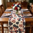 thumbnail image 4 of Aufmer Patriotic Festival Table Runner Set Star Firework USA Flag Printed Polyester Cloth Mat Combination For 4th Of July Dining Room Multi Scene Holiday Layout, 4 of 7