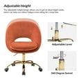 thumbnail image 4 of Velvet Swivel Rolling Home Office Chair Adjustable Desk Chair Orange, 4 of 9