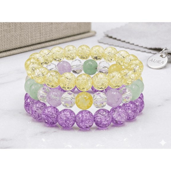 Colorful Beaded Bracelet Set for Women Stretch Elastic Crystal Style Stackable Wrist Jewelry for Daily Wear and Fashion Styling