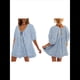 thumbnail image 2 of Mono de Rayas Extragrande para Mujer, Vestido Corto, Mono, Ropa de Playa para Vacaciones con Bolsillos. Azul M, 2 of 7
