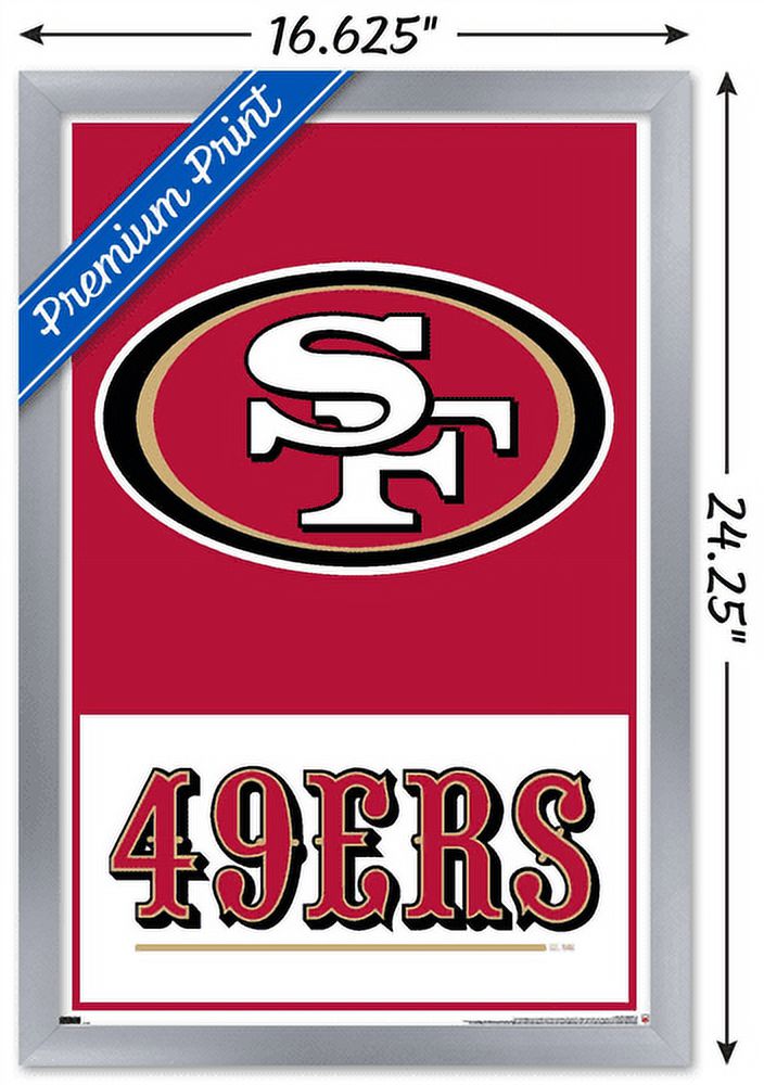NFL San Francisco 49ers - Logo 21 Wall Poster, 14.725" x 22.375", Framed
