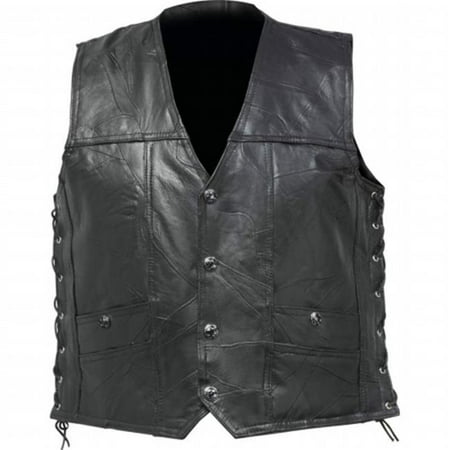 Buffalo Leather Concealed Carry Vest with Lace-Up Sides -