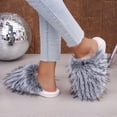 thumbnail image 4 of Lolmot Cozy Faux Fur Womens Slippers Fashion Closed Toe Slip On Fluffy Sandals Warm Plush Slide Shoes Indoor Outdoor, 4 of 9