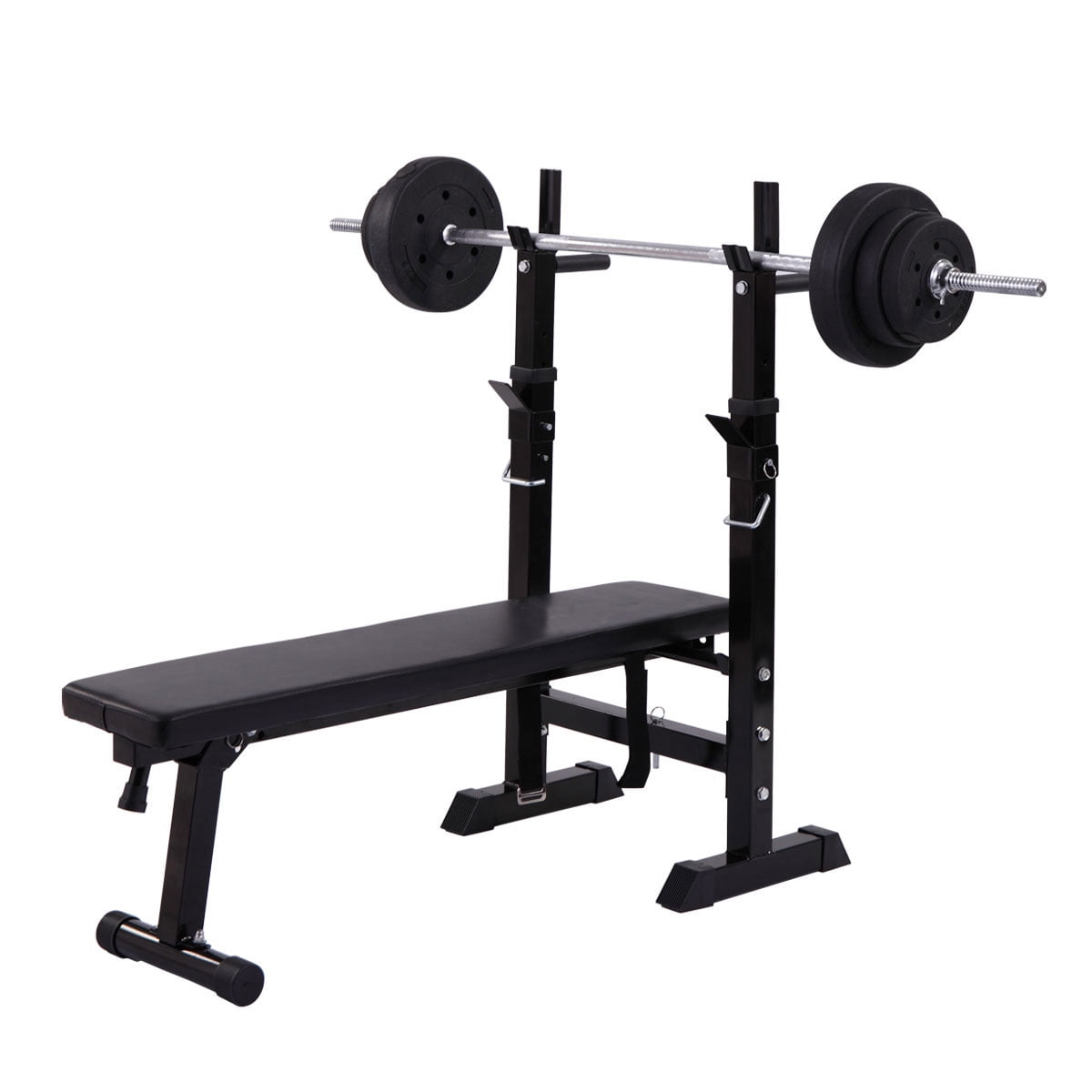 ADJUSTABLE WEIGHT BENCH Press Barbell Rack Exercise Strength Training Workout