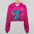 thumbnail image 2 of 2022 nueva Sudadera con capucha corta con estampado de dibujos animados de Disney Stitch para niñas, sudadera con capucha para niñas, sudadera informal nueva de primavera y otoño 150 heqiyong CONDUJO, 2 of 2