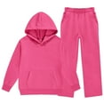 thumbnail image 4 of LIJCC Girls Sweatsuit 2 Piece Tracksuit Solid Color Outfits - Hoodie Sweatshirts and Jogger Sweatpants with Pockets Fall Winter Clothing Fashion Sets, 4 of 6