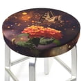 thumbnail image 3 of Balery Butterfly Sitting on a Flower Fundas de asiento para taburete de bar redondo de tela de terciopelo ajustables que protegen de arañazos y manchas para sillas de 14 a 17 pulgadas.-14 inch, 3 of 7