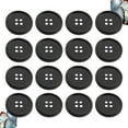 thumbnail image 4 of 100 Pcs Four Holes Classic Round Buttons Handmade Costume Tool Sewing Resin Buttons Needlework Scrapbooking DIY Accessories (Black, 15mm), 4 of 5