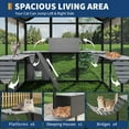 thumbnail image 4 of Aluminum Walk-In Large Outdoor Cat Enclosure,Large Outdoor Catio for Multiple Cats,Outside Cattery with Weatherproof Roof with Channels,Side Door,UV Proof Cover,Huge Condo,Platform(ship in 2 boxes), 4 of 8