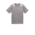 thumbnail image 5 of Sport Tek Teen Unisex Regular Heather Colorblock T-Shirt Vnt He/White X-Large, 5 of 6