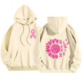 thumbnail image 2 of BLOCLOALO Graphic Hoodies Ribbon Sweatshirt Cancer Fight Awareness Pullover Faith Casual Long Sleeve Coat Outwear Beige L, 2 of 5