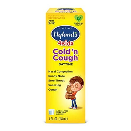Cold Medicine for Kids Ages 2+ by Hylands, Cold and Cough 4 Kids Daytime, Cough Syrup Medicine for Kids, Decongestant, Allergy and Common Cold Symptom Relief, 4 Fl Oz (The Best Cough Medicine For Kids)