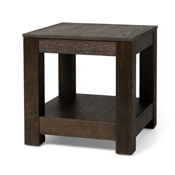 Open Box Maven Lane Paulo Wooden Side Table in Weathered Brown Finish