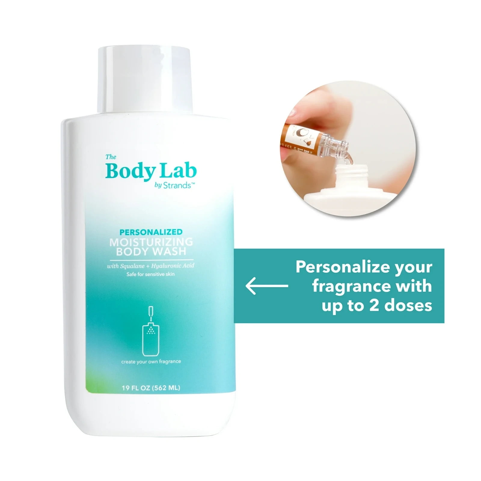 The Body Lab Personalized Moisturizing Body Wash with Squalane + Hyaluronic Acid 19 fl. oz. Pack of 3