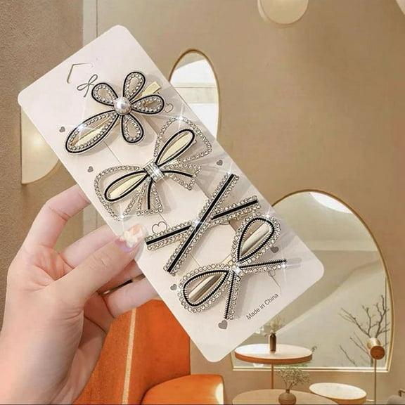 Butterfly Hair Clips 4PCs Crystal Hairpins for Women Girls