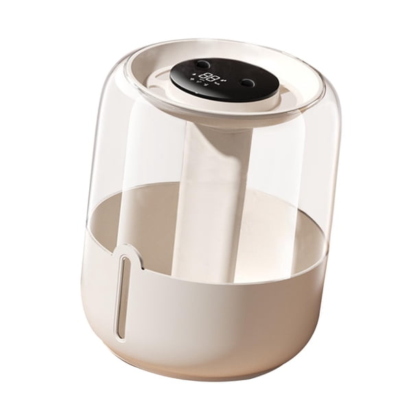 Humidificador de aire de escritorio con luz nocturna y pantalla digital para dormitorio interior. Beige
