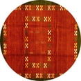 thumbnail image 1 of Ahgly Company Indoor Round Abstract Yellow Contemporary Area Rugs, 4' Round, 1 of 4