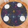 thumbnail image 2 of Pioneer Flower Floral Print Pattern Round Fitted Tablecloth with Elastic Edge,Dining Table Cover Waterproof,Outdoor Round Tablecloth for Camping,Dining,Indoor and Outdoor, 2 of 7