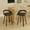 Black, variant on Demi Bonn 30" Counter Height Bar Stools Set of 2, Upholstered Swivel Barstools with Back, Kitchen Island Countertop Chairs for Dining Room, Beige