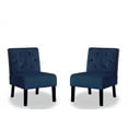 thumbnail image 5 of Accent Chairs Reese 53" 2Piece Living Room Armless Button Tufted Pattern Accent Chair with Velvet Fabric and Premium High Density Foam Cushion, Dark Blue,Fabric Accent Chairs, 5 of 5