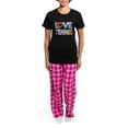 thumbnail image 4 of CafePress - Love TENNIS Women's Dark Pajamas - Women's Short Sleeve Print T-Shirt and Pants Dark Cotton Pajama Set, 4 of 7