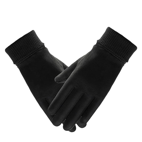 IDALL Winter Gloves for Men Women - Touch Screen Cold Weather Thermal Warm Knit Glove for Running Driving Hiking Black One Size