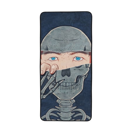 LNWH Bath Towel, Skull Creativity Drawing Pattern Absorbent Coral Fleece Bath Towel for Bathroom, Gym, Beach-27x55in