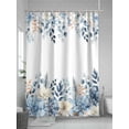 thumbnail image 7 of Blue Christmas Poinsettia Shower Curtain, Winter Eucalyptus Leaves Shower Curtains Set with Hooks, Waterproof Fabric Bathroom Curtains Decor Home Accessories,Stall 36 X 72 Inch, 7 of 7