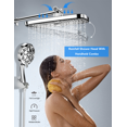 thumbnail image 7 of YAHHU 12 inch High Rainfall Showerhead and 10 Settings Pressure Handheld Shower Combo, Stainless Steel Dual Shower Head Set for Bathing, 7 of 7