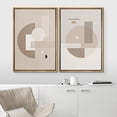 thumbnail image 3 of IDEA4WALL Framed Canvas Print Wall Art Brown and White Geometric Mid-Century Polygons Abstract Shapes Modern Boho Relax/Calm Chic for Living Room, Bedroom, Office - 24"x36"x2 Natural, 3 of 5