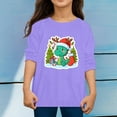 thumbnail image 2 of XEGLSBU Boys Long Sleeve Shirts Size 8-9 Toddler Boys Girls Autumn Long Sleeve Christmas Cartoon Dinosaur Prints T Shirt Tops Purple Size 12-13 Years, 2 of 4