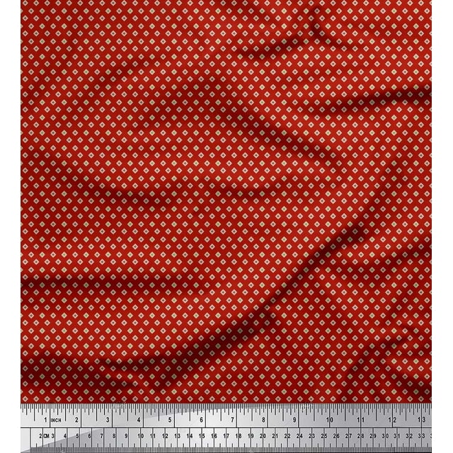 Soimoi Rayon Fabric Plus Sign Small Print Fabric by The Yard 56 Inch Wide