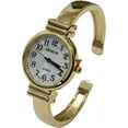 new gold geneva metal band slim case women's bangle cuff watch