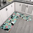 thumbnail image 2 of Green Boston Terrier and Flower Kitchen Rugs Sets Of 2,Anti Fatigue Kitchen Mat Rugs Non Slip Washable,Decorative Kitchen Floor Mats for Kitchen,Sink,Laundry,17"x30"+17"x47", 2 of 7