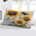 thumbnail image 5 of Retro Sunflower Floral Throw Pillow Cover 16 x 24 Inch Decorative Pillow Cover Spring Botanical Flowers Lumbar Pillowcase Seasonal Rectangle Cushion Case for Couch Sofa Bed Living Room, 5 of 7