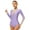 Light Purple, variant on Womens Shiny Rhinestone Mock Neck Long Sleeves Jumpsuit Gymnastic Training Leotard Ballet Orange M
